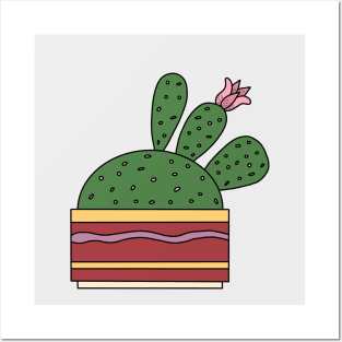 Cute Cactus Design #60: Cactus WIth Beautiful Flower Posters and Art